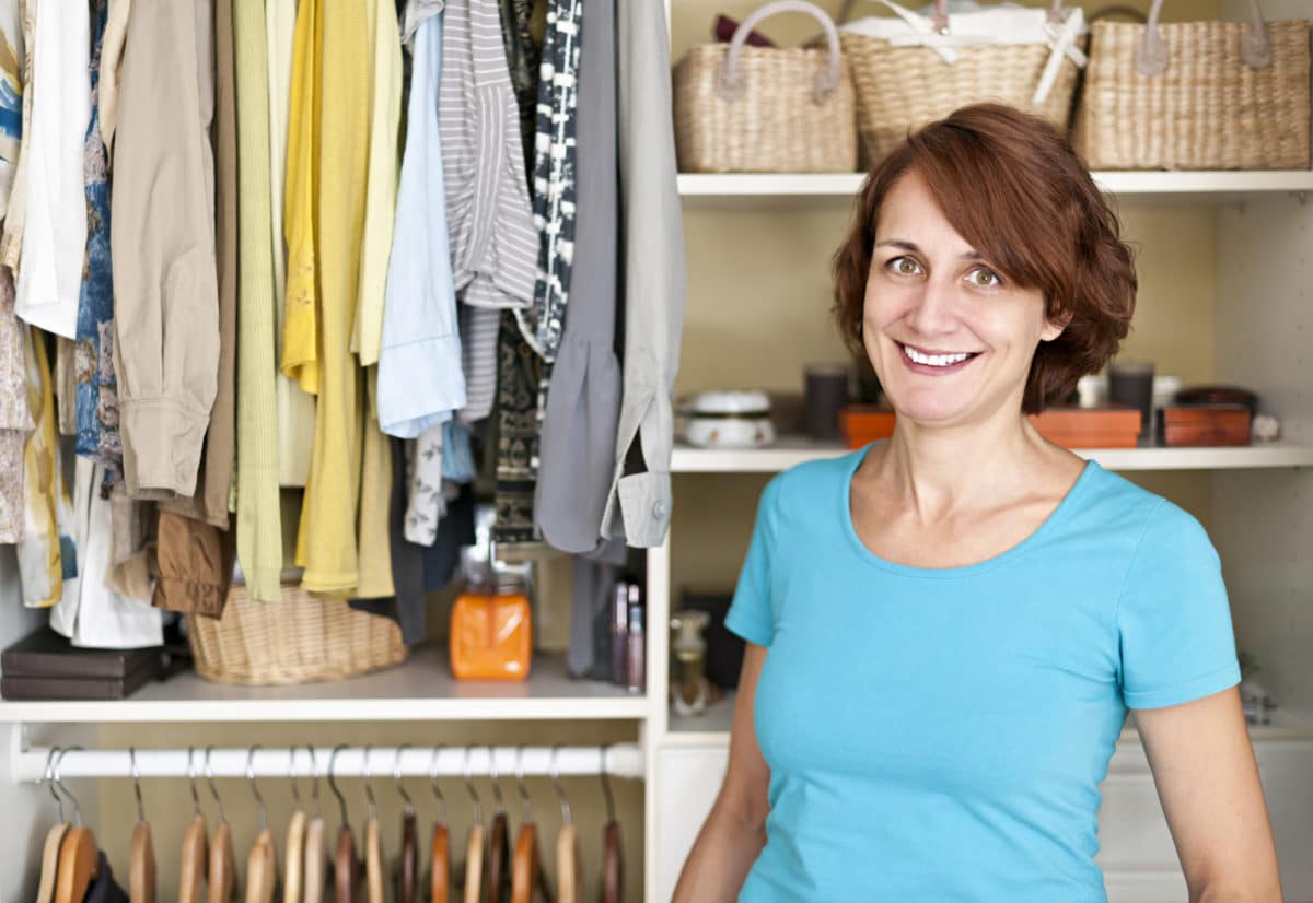 Professional organizer near closet