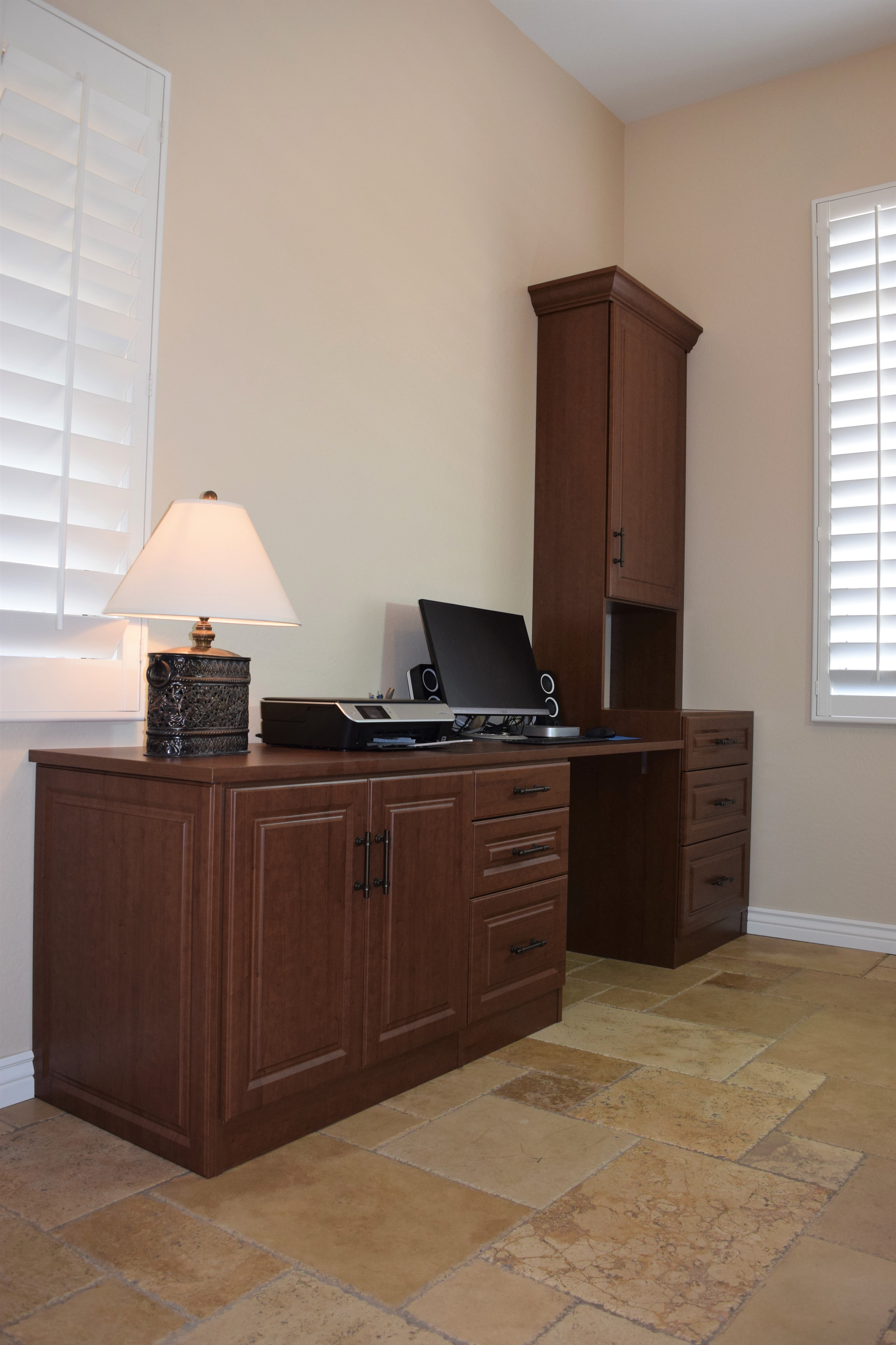 HOME OFFICE WITH HUTCH Closets