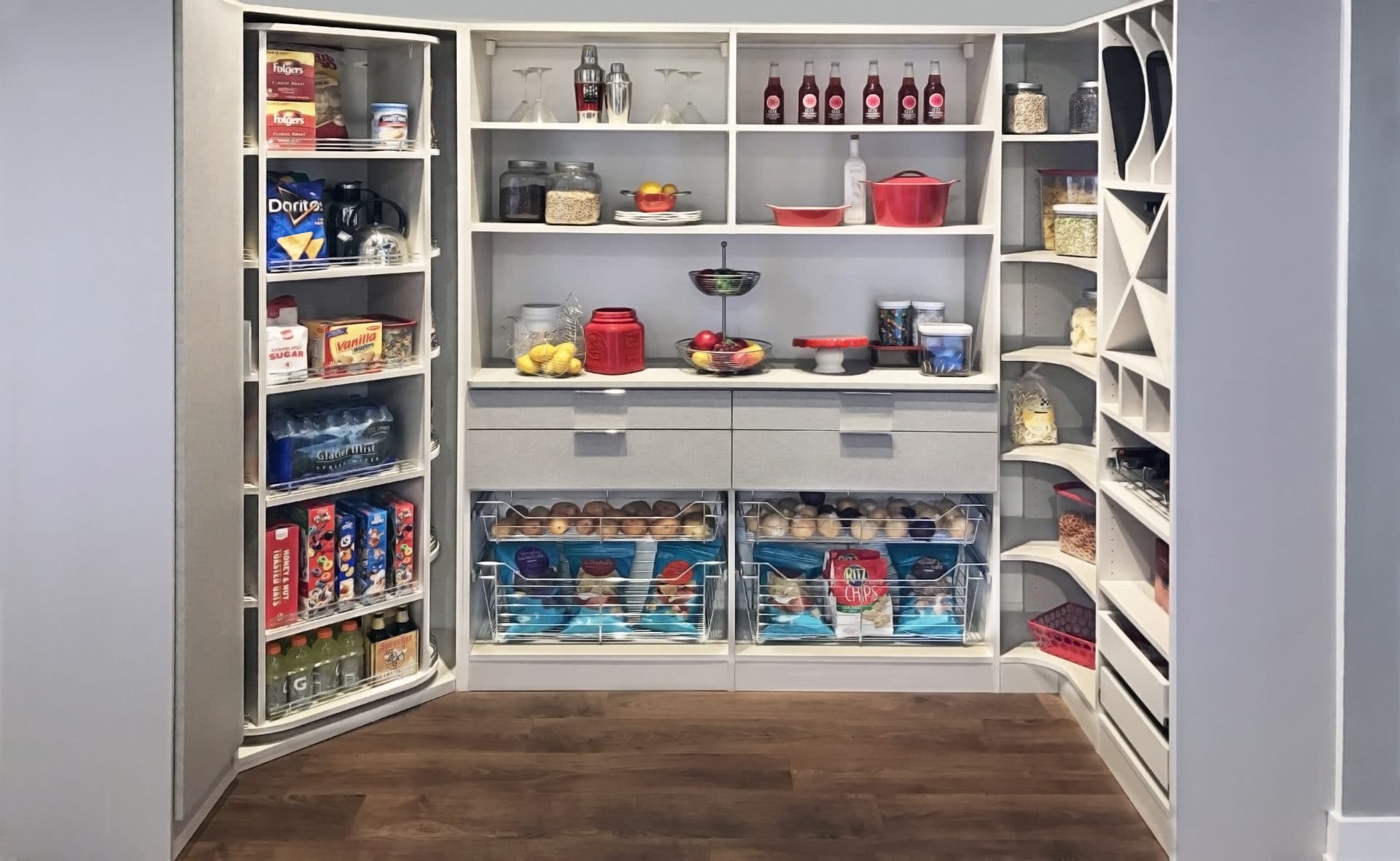 CUSTOM PANTRY SHELVING WITH 360 ORGANIZER Closets