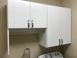 WHITE LAUNDRY ROOM CABINETS