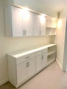 SHAKER LAUNDRY ROOM CABINETS AND OPEN SHELVING